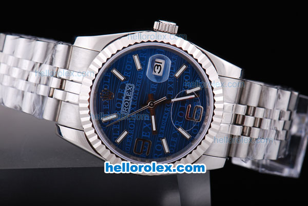 Rolex Datejust Automatic with Blue Dial and White Bezel - Click Image to Close